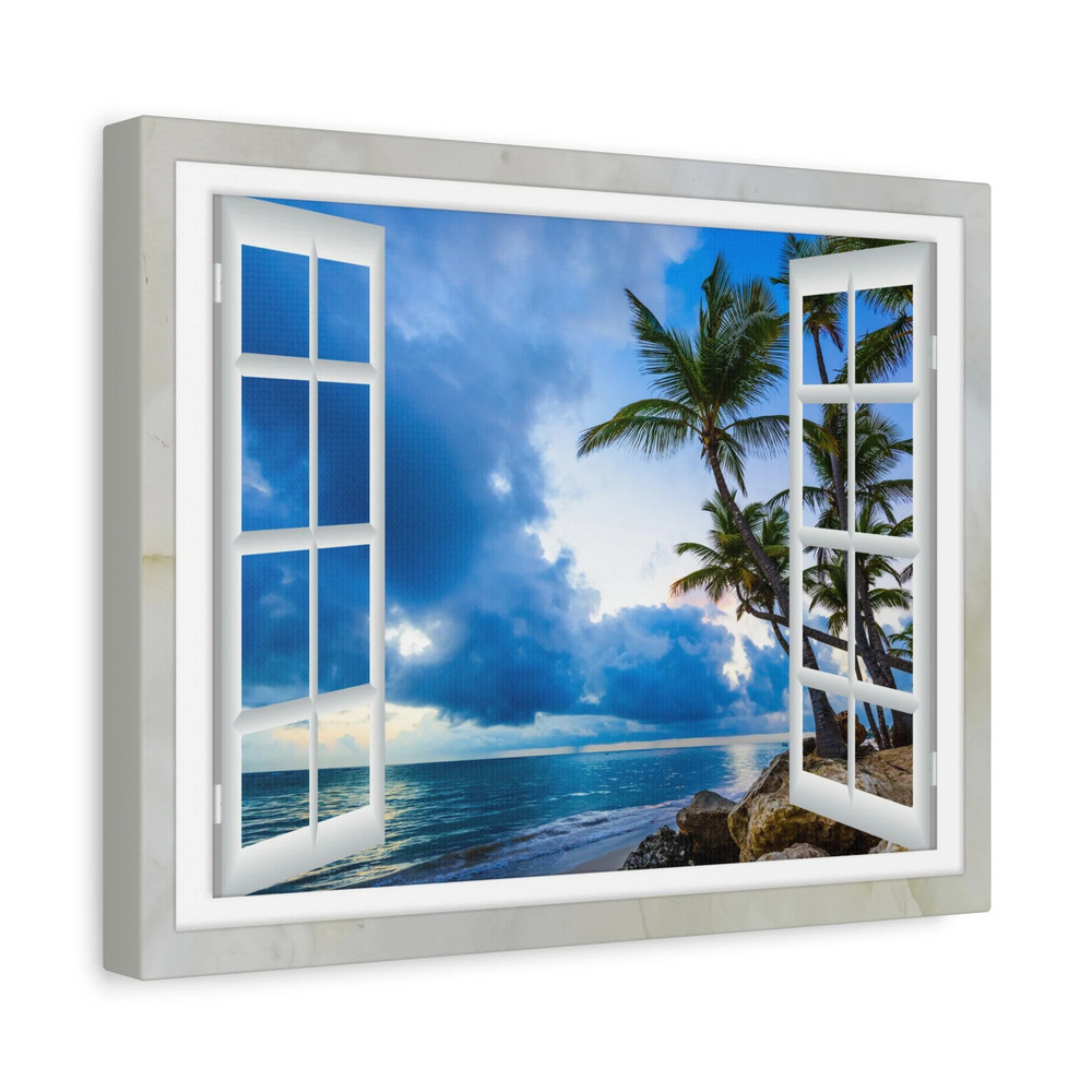 Canvas Print Wall Art Window Cloud Beach Nature Photography Realism Scenic